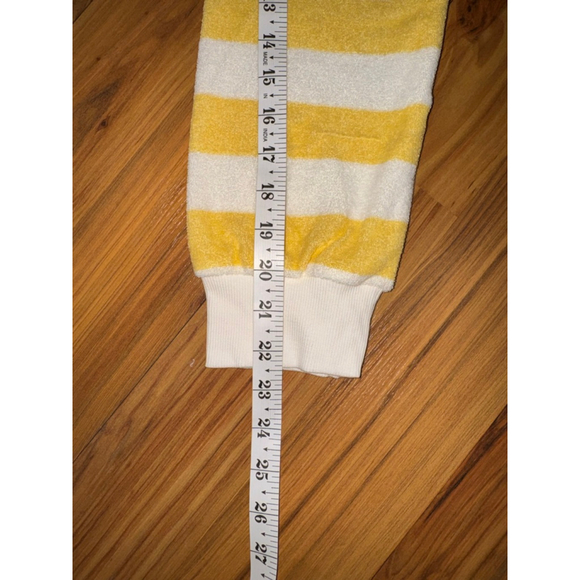 PJ Salvage Paradise Terry Cloth Lounge Set Yellow Stripe Coastal Resort Large - Picture 9 of 15